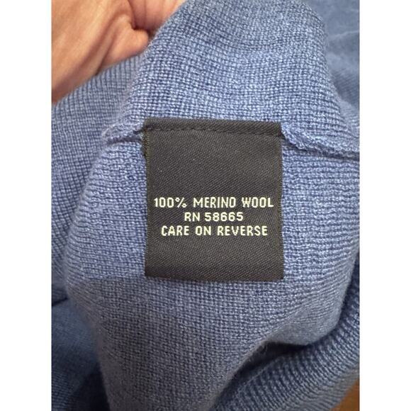 Façonnable Men's Crewneck Sweater Size XXL Knitwear 100% Merino Wool Blue - Picture 7 of 12